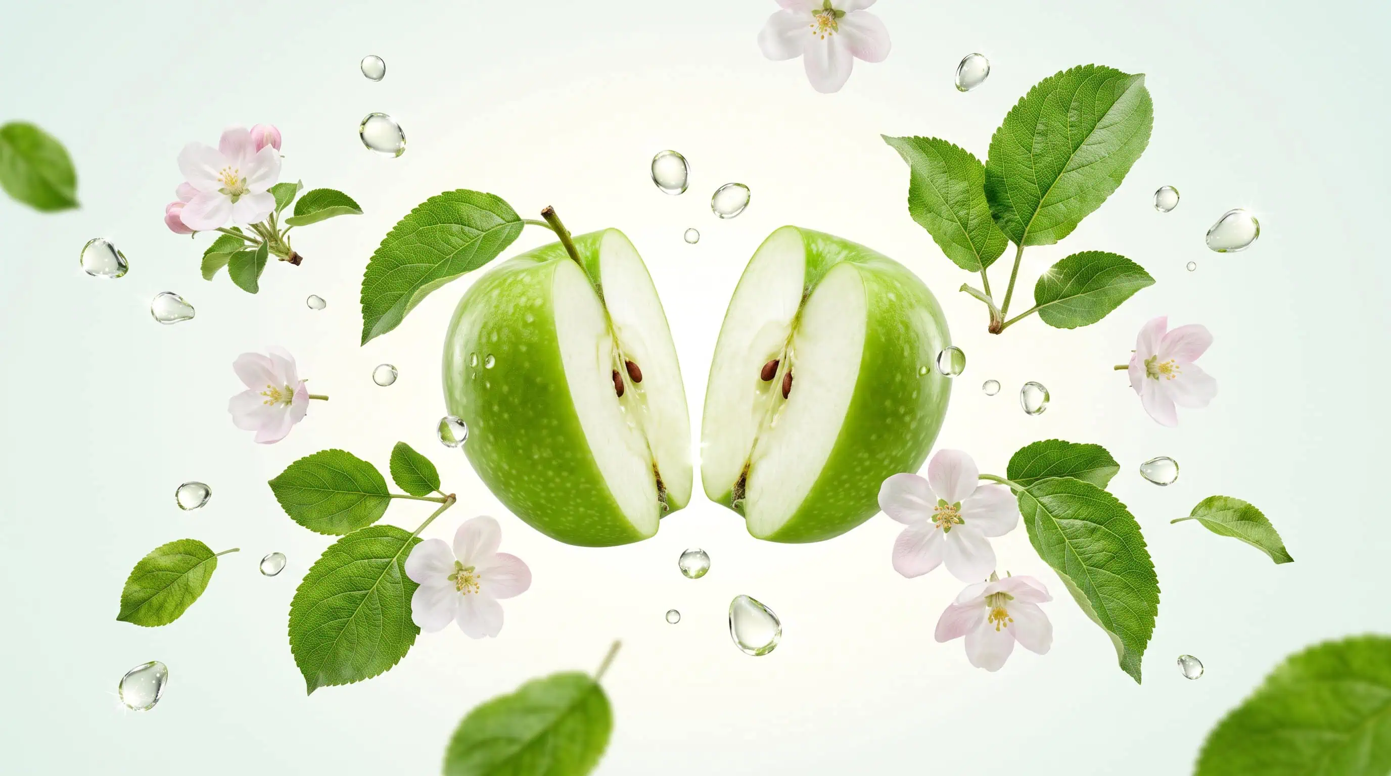 Manzana verde entera, fruta baja en índice glucémico
